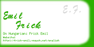 emil frick business card